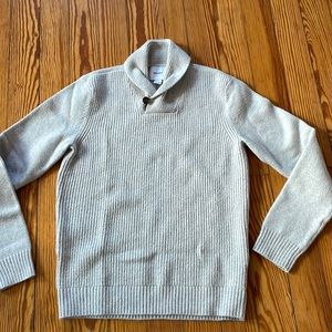 Old Navy Shawl Neck Cotton Blend Sweater White/Beige
